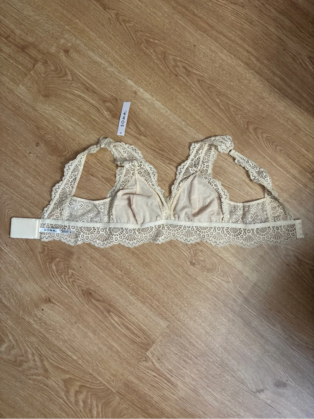NWT Soma Lace Bralette in beige - Picture 2 of 3
